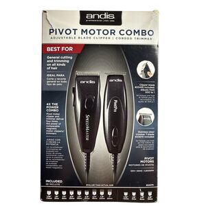 Andis 24075 Pivot Motor Hair Clipper Trimmer Combo Black -Missing 5 attachments